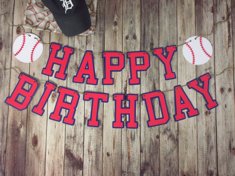 Happy Birthday Baseball Banner Baseball Party Baseball Decor immagine 1