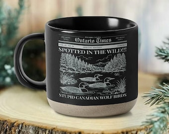 Stupid Canadian Wolf Birds Pottery Mugs, Sarcastic Animal Mug, Stupid Canadian Mugs, LGBT Gay Pride Gift , Hockey Fan Mugs