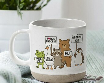 Defund ICE Pottery Mugs, Animals Protest Mugs, ICE Out Of LA Mug, Abolis Ice Mug, Equal Rights Mug, Trump Hater Gift