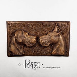 Great Dane Dog, Cast Stone Wall Sculpture by PERITAS Canine Art