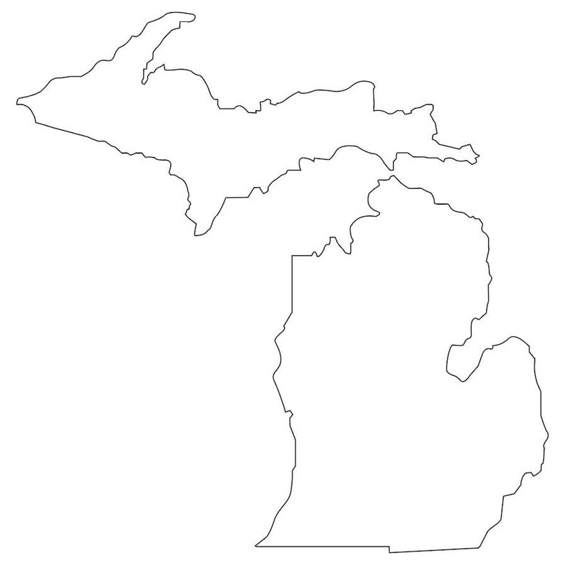 Michigan State Outline SVG Vector File Etsy New Zealand