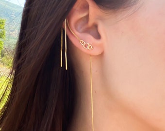 *CKstella* 14K Gold gf Ball Dangle Ear Thread Threader Earrings #872 *CKstella* 14K Gold gf Ball Dangle Ear Thread Threader Earrings #872