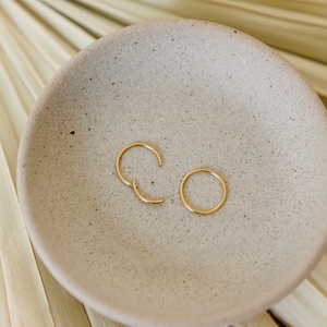 Stainless Steel Tiny Hoops - Small Seamless Clicker Hoops - Seamless Hinge Hoops - Hypoallergenic Cartilage Earrings - Everyday Hoops