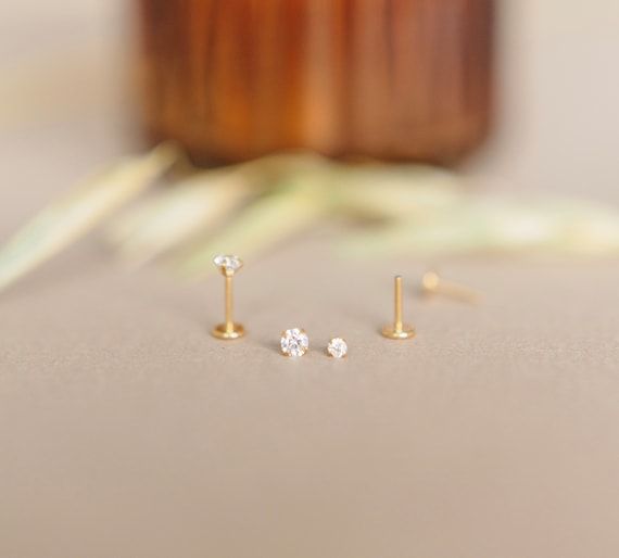 Diamond flat back earrings sale