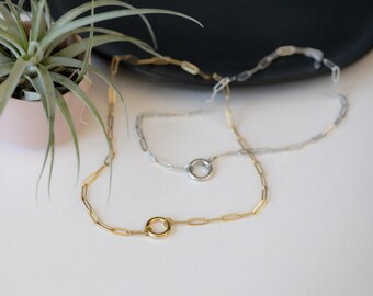Stainless Steel Paperclip Chain Necklace: Hypoallergenic Stacking Chain