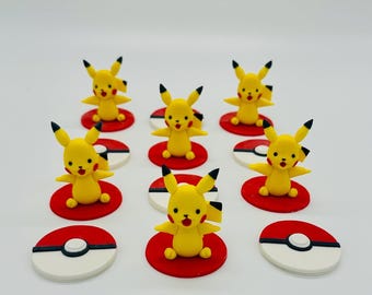 Pokemon Inspired Fondant Cake Topper - 12 pcs