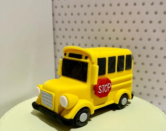 Handmade School Bus Fondant Cake Topper