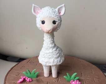 Llama Fondant Cake Topper - 4 inch