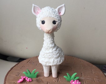 Llama Cake Topper - Fondant Cake Topper