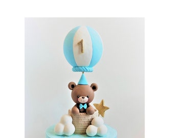Hot Air Balloon Edible Fondant Cake Topper