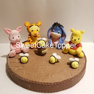 Pooh and Friends Inspired Fondant Cake Topper - 1 set