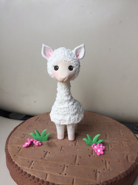 Gateau De Lama Topper De Gateau Fondant Etsy