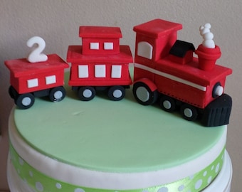 Choo Choo Train Fondant Cake  Topper