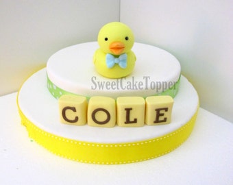 Handmade Rubber Duck Fondant Cake Topper - Baby Shower Birthday Party