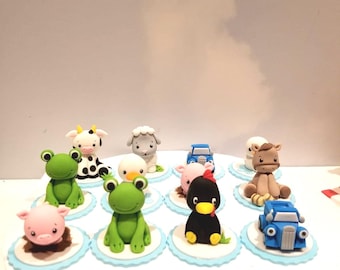 Little Blue Truck inspired cupcake toppers - 12 pcs