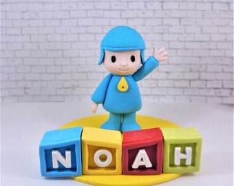 Pocoyo Inspired Fondant Cake Topper