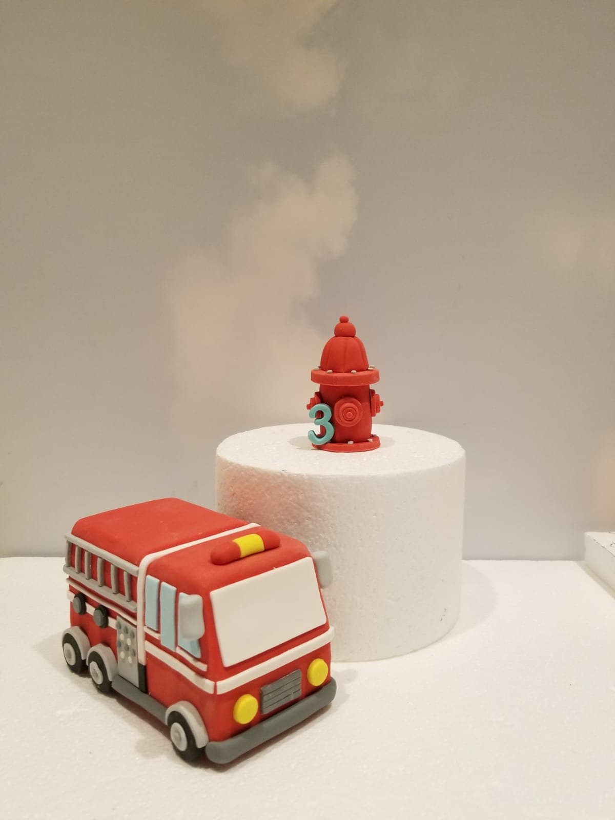 Fire Truck Fondant Cake Topper Handmade Edible Cake Topper