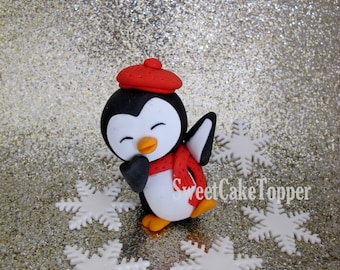 Penguin Fondant Cake Topper