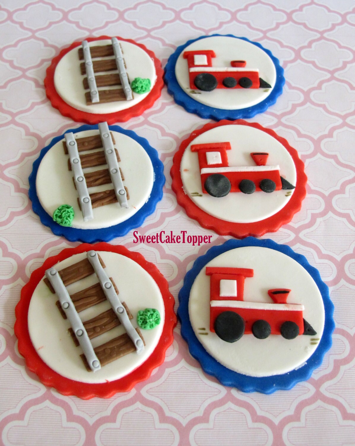 Fondant Train cupcake toppers Etsy