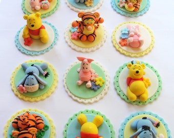 Pooh and Friends Fondant Cupcake Toppers