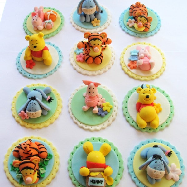 Pooh and Friends Fondant Cupcake Toppers