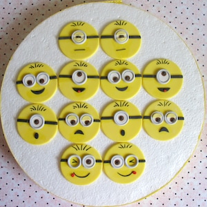 Minion Cupcake Topper - Handmade Edible Despicable Me Inspired Cupcake Topper - 12 Pcs