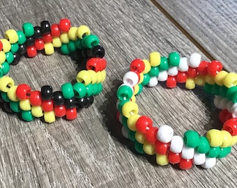 Rasta Kandi Cuffs - Red, Yellow and Green