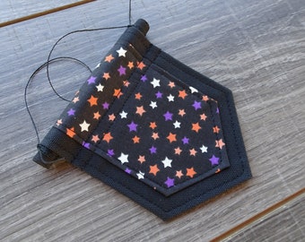 Glow in the Dark - Mini Decorative Banner - Halloween Decoration - Purple, Orange and White Stars - Mini Pin Display