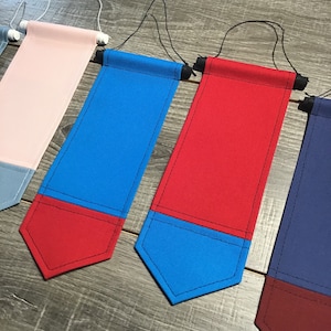 Red and Blue Pin Banners - Light Pink and Light Blue - Red and Blue - Burgundy and Royal Enamel Pin Displays