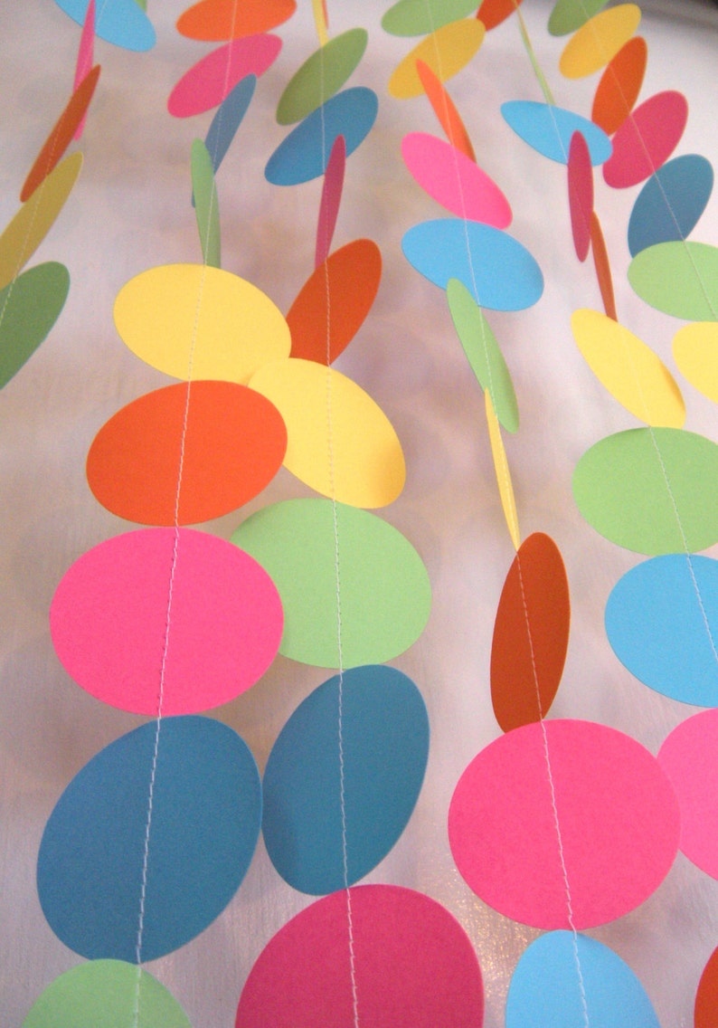 Birthday Party Paper Garland Bright Rainbow image 3