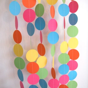 Birthday Party Paper Garland Bright Rainbow image 1