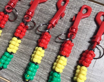 Kandi Keychain - Rasta Key Chain