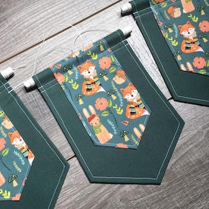 Small Decorative Pin Banner - Enamel Pin Display - Animals and Mushrooms