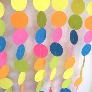 Birthday Party Paper Garland - Neon Rainbow