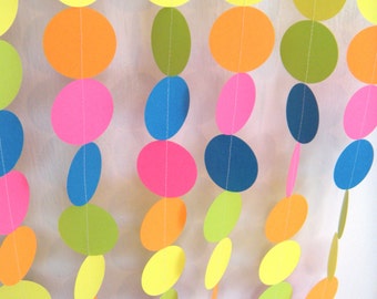 Birthday Party Paper Garland - Neon Rainbow