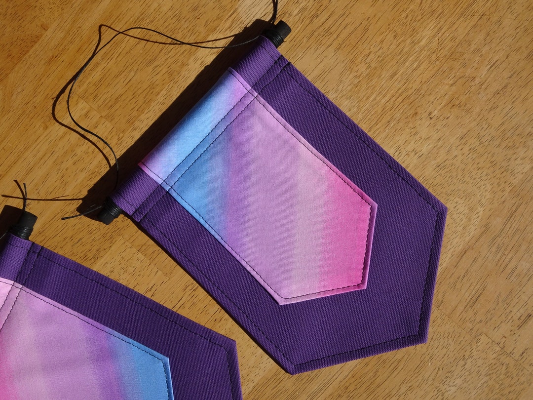 Small Decorative Pin Banner Pink Blue and Purple Enamel Pin Etsy