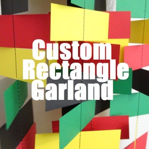 Rectangle Paper Garland PICK YOUR COLORS image 1