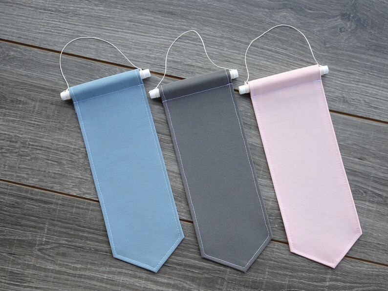 Mini Long Pin Banner Enamel Pin Display Pick Your Color Light Pink, Light Blue and Gray image 2