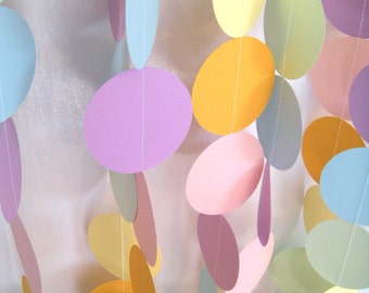 Birthday Party Paper Garland - Pastel Rainbow