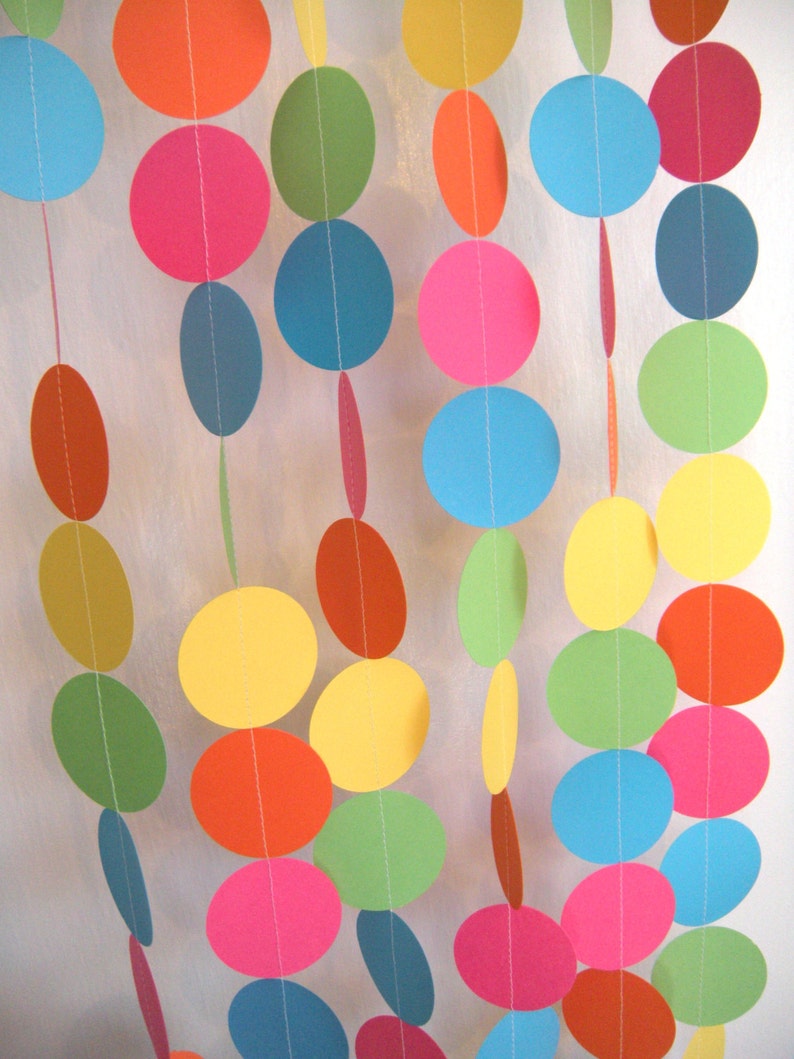 Birthday Party Paper Garland Bright Rainbow image 2