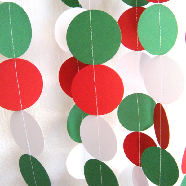 Christmas/ Holiday Party Paper Garland - Red, White and Green