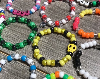 Mystery Kandi Singles - Random Friendship Bracelets - Rainbow, Glow in the Dark, Rasta, Halloween or Mystery