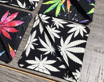 Marijuana Leaf Bookmark - Fabric Corner Book Mark - Gift for Book Lover