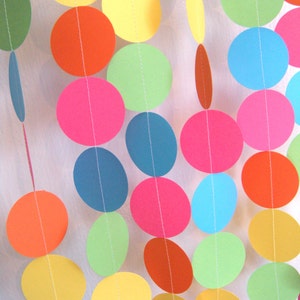 Birthday Party Paper Garland Bright Rainbow image 4