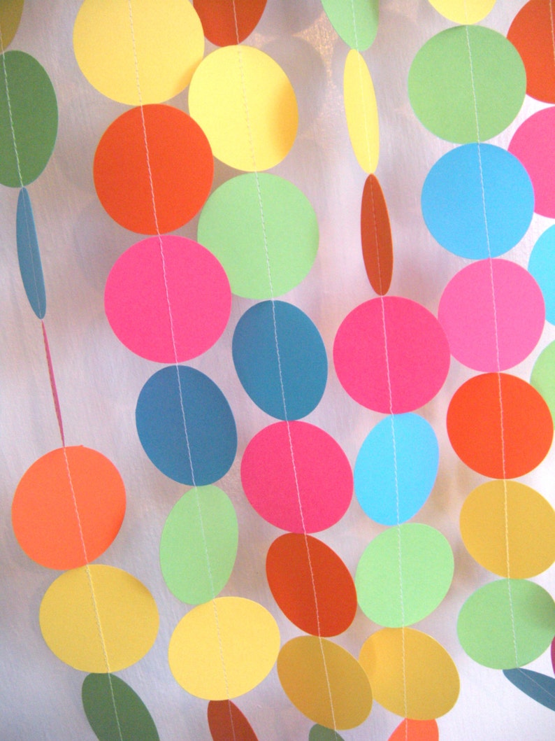 Birthday Party Paper Garland Bright Rainbow image 4