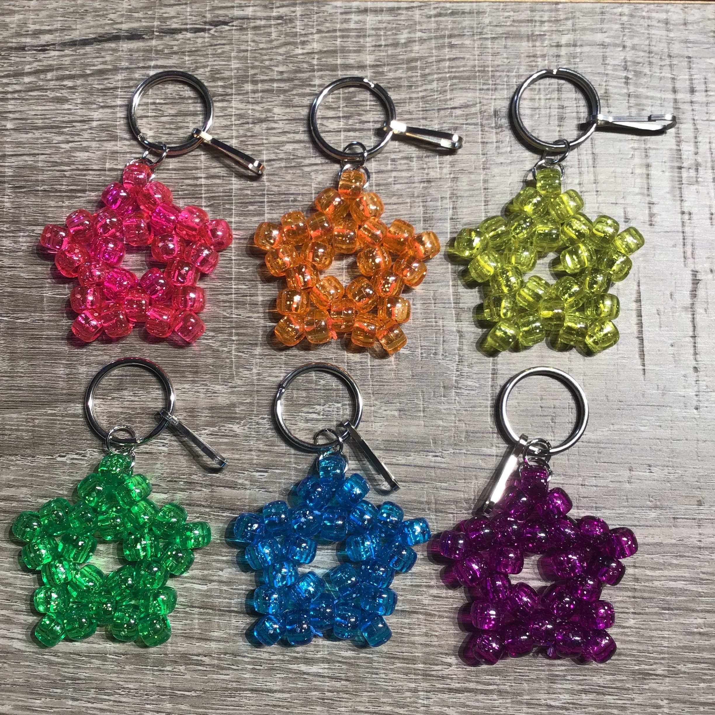 Kandi Star Keychain Set - Rainbow Key Chain Sets - Etsy