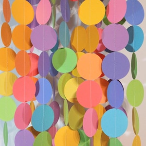 Birthday Party Paper Garland - 12 Color Rainbow - 10 foot long