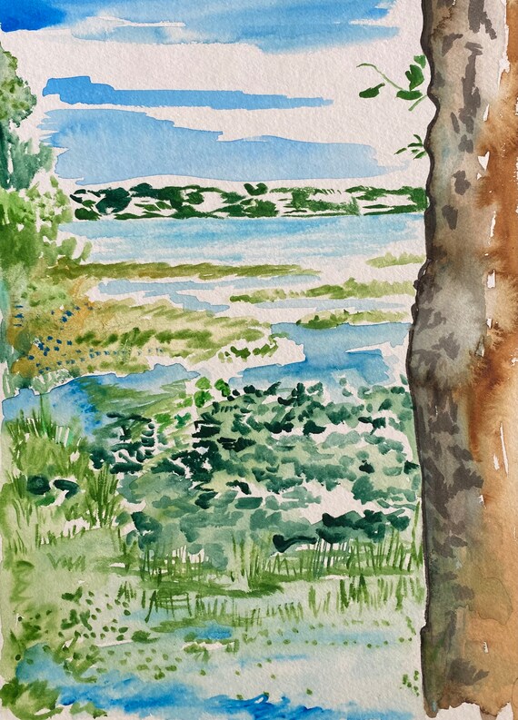 Serene Watercolor Painting - Lake Hollingsworth - Florida