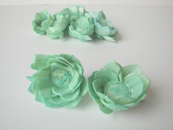 Mint Camellia Sola Flowers- SET OF 10 , Mint Sola Flowers, Mint Wood Sola Flowers, Camelia Sola, Wedding DIY, Mint Crafting Flowers, Craft