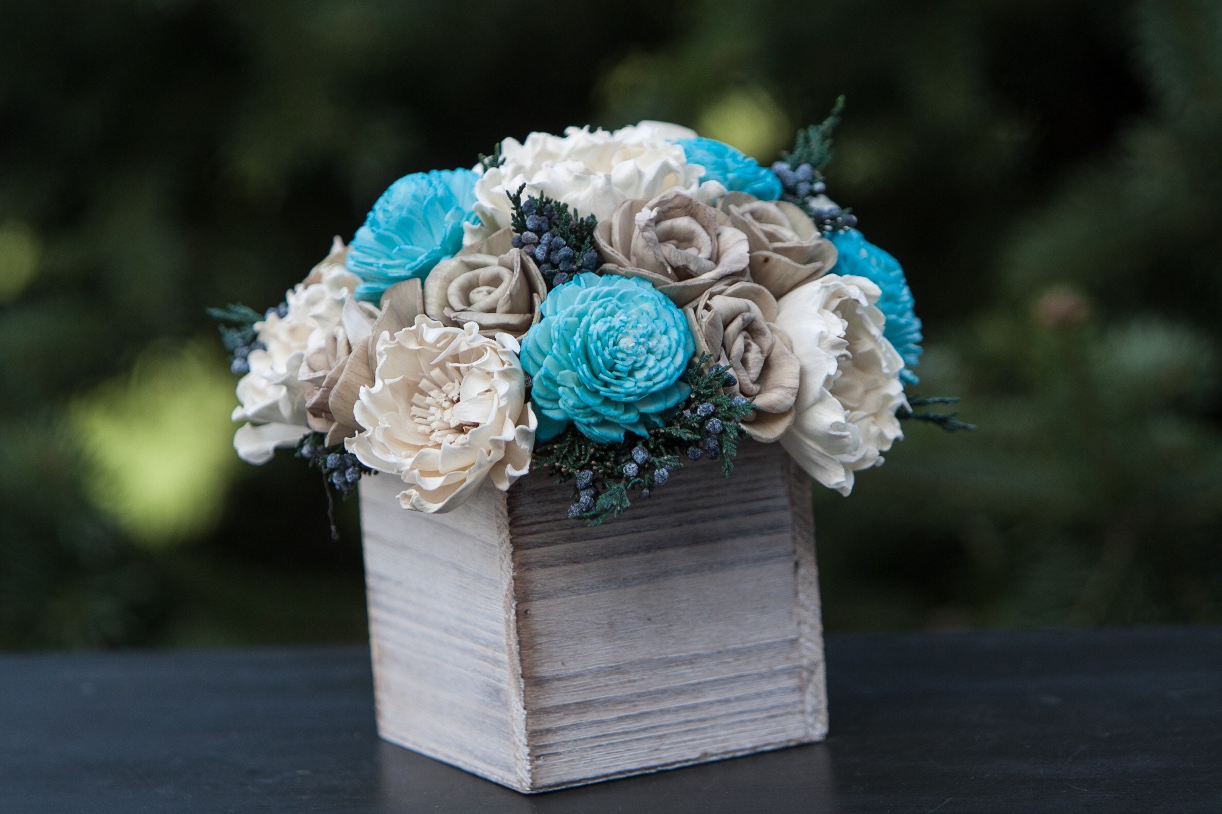 Winter Wonderland Sola Flower Arrangement Winter Centerpiece